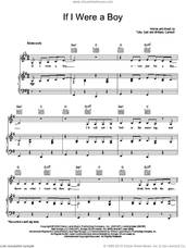 Cover icon of If I Were A Boy sheet music for voice, piano or guitar by Beyonce, Britney Carlson and Toby Gad, intermediate skill level