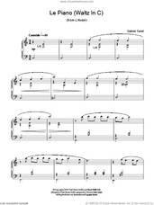 Cover icon of Le Piano (Waltz in C) (from L'Avion) sheet music for piano solo by Gabriel Yared, intermediate skill level