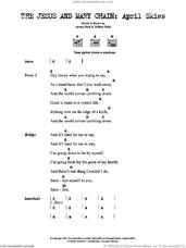 Cover icon of April Skies sheet music for guitar (chords) by The Jesus And Mary Chain, James Reid and William Reid, intermediate skill level
