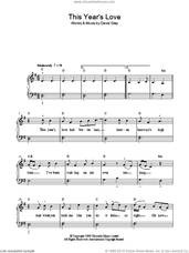 Cover icon of This Year's Love sheet music for piano solo by David Gray, easy skill level