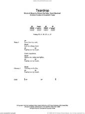Cover icon of Teardrop sheet music for guitar (chords) by Newton Faulkner, Andrew Vowles, Elizabeth Fraser, Grant Marshall and Robert Del Naja, intermediate skill level