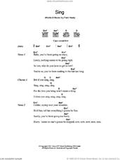 Cover icon of Sing sheet music for guitar (chords) by Merle Travis and Fran Healy, intermediate skill level