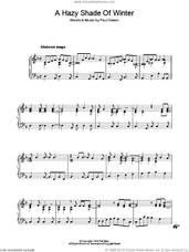 Cover icon of A Hazy Shade Of Winter sheet music for piano solo by Simon & Garfunkel and Paul Simon, intermediate skill level
