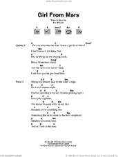 Cover icon of Girl From Mars sheet music for guitar (chords) by Tim Wheeler, intermediate skill level