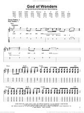 Cover icon of God Of Wonders sheet music for guitar solo (easy tablature) by Third Day, Marc Byrd and Steve Hindalong, easy guitar (easy tablature)