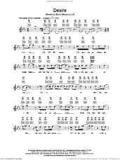 Cover icon of Desire sheet music for voice and other instruments (fake book) by U2 and Bono, intermediate skill level