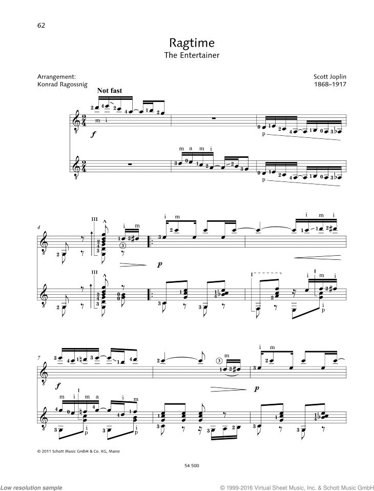 ragtime guitar sheet music