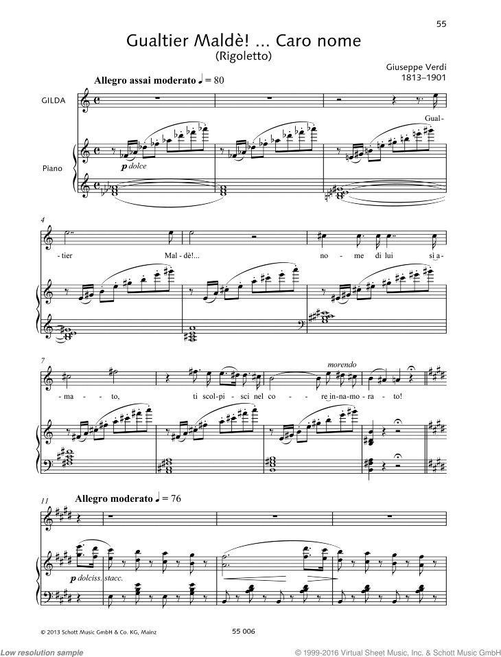 Qual fiamma - Stridono lassu, From 'Pagliacci' sheet music for soprano and  piano