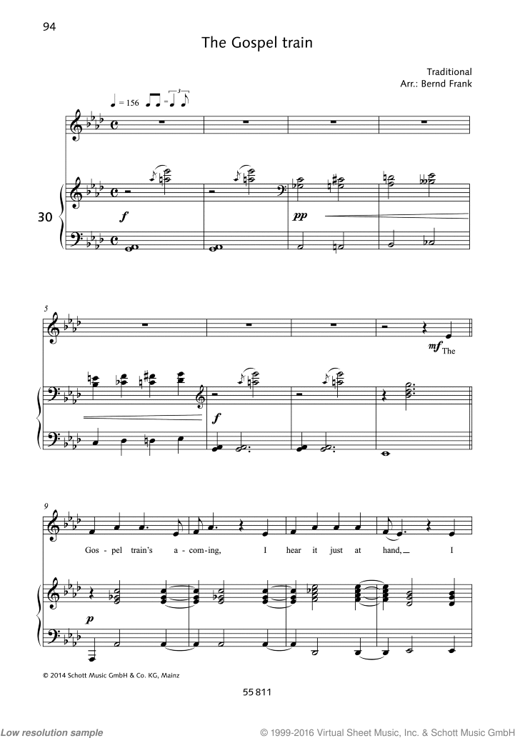 Traditional The Gospel Train Sheet Music For Soprano And Piano