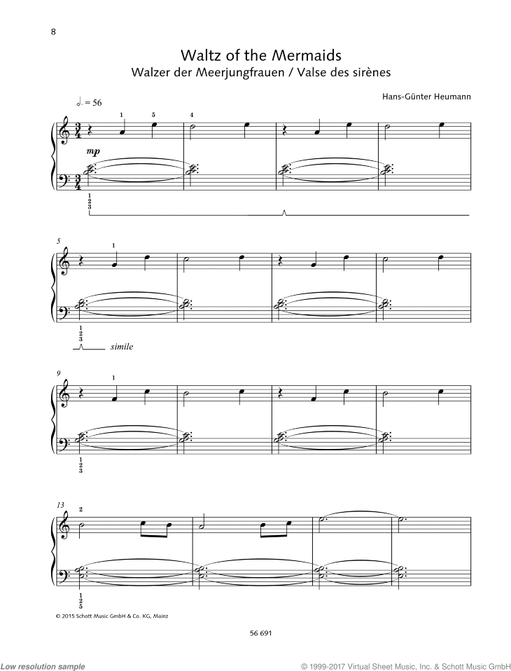 Waltz of the Mermaids sheet music for piano solo