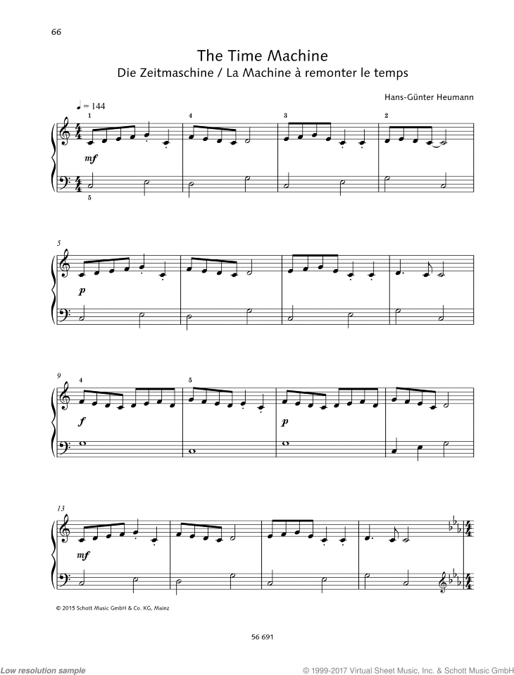 The Time Machine sheet music for piano solo