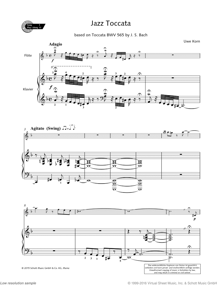 Jazz Toccata, based on Toccata BWV 565 by J.S. Bach sheet music for ...