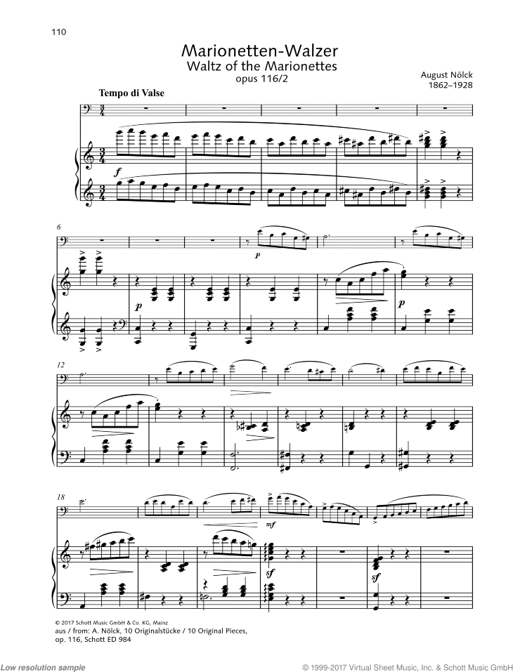 Waltz of the from 10 Original Pieces, Op. 116 No. 2 sheet