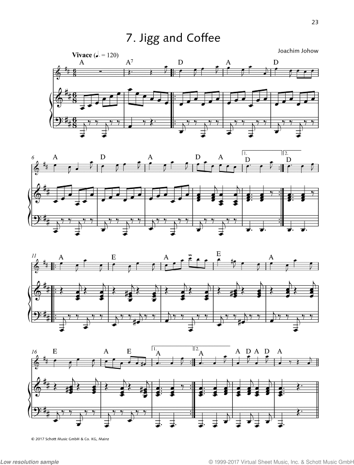 Jigg And Coffee Sheet Music For Violin And Piano