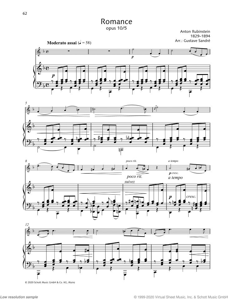 Free A. Rubinstein sheet music  Download PDF or print on