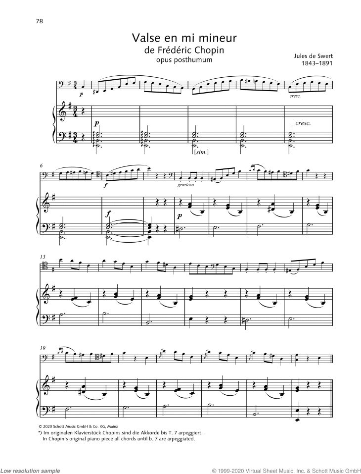 Siciliana, Op. 19 sheet music for cello and piano
