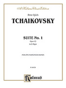 Cover icon of Suite No. 1 in D Major, Op. 43 (COMPLETE) sheet music for piano four hands by Pyotr Ilyich Tchaikovsky and Pyotr Ilyich Tchaikovsky, classical score, easy/intermediate skill level