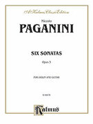 Cover icon of Six Sonatas for Violin and Guitar, Op. 3 (COMPLETE) sheet music for violin and guitar by Niccol Paganini, classical score, intermediate duet