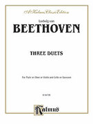 Cover icon of Three Duets (COMPLETE) sheet music for violin (oboe or flute) and cello (or bassoon) by Ludwig van Beethoven, classical score, intermediate skill level