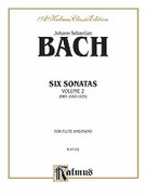 Cover icon of Six Sonatas, Volume II (COMPLETE) sheet music for flute and piano by Johann Sebastian Bach, classical score, intermediate skill level