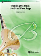 Cover icon of Star Wars Saga, Highlights from the sheet music for concert band (full score) by John Williams, easy skill level