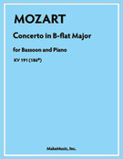 Cover icon of Mozart Concerto in B-flat Major for Bassoon and Piano KV 191 (186E) sheet music for chamber ensemble by Wolfgang Amadeus Mozart, classical score, easy/intermediate skill level