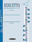 Cover icon of Minuetto from String Quartet, Opus 1, No. 1 - Piano Quartet (2 Pianos, 8 Hands) sheet music for piano solo by Franz Joseph Haydn, classical score, intermediate skill level