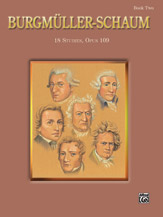Cover icon of Burgmller-Schaum, Book Two: 18 Studies, Opus 109 sheet music for piano solo by Johann Friedrich Burgmller, intermediate skill level