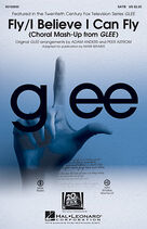 Cover icon of Fly/I Believe I Can Fly (Choral Mash-up from Glee) (complete set of parts) sheet music for orchestra/band by Mark Brymer and Glee Cast, intermediate skill level