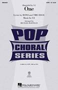 Cover icon of One sheet music for choir (SATB: soprano, alto, tenor, bass) by U2 and Michael Hartigan, intermediate skill level