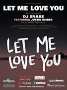Cover icon of Let Me Love You sheet music for voice, piano or guitar by DJ Snake featuring Justin Bieber, Ali Tamposi, Andrew Wotman, Brian Lee, Carl Rosen, Justin Bieber, Louis Bell and William Grigahcine, intermediate skill level