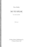 Cover icon of So To Speak (Full Score) sheet music for orchestra (full score) by Nico Muhly, classical score, intermediate skill level