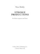 Cover icon of Strange Productions sheet music for voice and piano by Nico Muhly, classical score, intermediate skill level