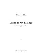 Cover icon of Lorne Ys My Likinge sheet music for voice and piano by Nico Muhly, classical score, intermediate skill level