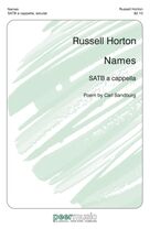 Cover icon of Names sheet music for choir (SATB: soprano, alto, tenor, bass) by Russell Horton, Harold Rosenbaum and Carl Sandburg, intermediate skill level
