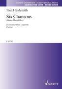 Cover icon of Six Chansons sheet music for choir (SATB) by Paul Hindemith, classical score, intermediate/advanced skill level