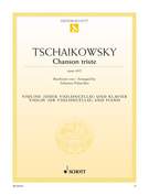 Cover icon of Chanson triste, Op. 40/2 sheet music for violin (cello) and piano by Pyotr Ilyich Tchaikovsky, classical score, easy/intermediate skill level
