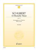 Cover icon of 16 German Dances, Op. 33 D 783 sheet music for piano solo by Franz Schubert, classical score, easy/intermediate skill level
