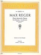 Cover icon of Two German Dances, Op. 10/7 and 17 sheet music for piano four hands by Max Reger, classical score, easy/intermediate skill level