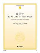 Cover icon of Ja, die Liebe hat bunte Flugel, Habanera from the opera "Carmen" sheet music for mezzo-soprano and piano by Georges Bizet, classical score, easy/intermediate skill level