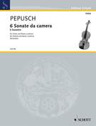 Cover icon of Sonata No. 1, from: 6 Sonate da Camera sheet music for violin and piano by Johann Christoph Pepusch, classical score, easy/intermediate skill level