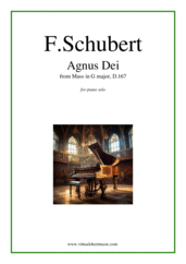 Cover icon of Agnus Dei from Mass D.167 sheet music for piano solo by Franz Schubert, classical wedding score, intermediate/advanced skill level