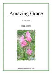 Cover icon of Amazing Grace (f.score) sheet music for brass quartet, intermediate skill level