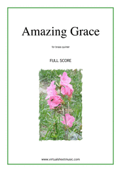 Cover icon of Amazing Grace (f.score) sheet music for brass quintet, intermediate skill level