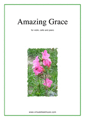 Cover icon of Amazing Grace sheet music for violin, cello and piano, easy/intermediate skill level