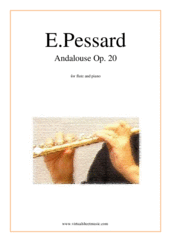 Cover icon of Andalouse Op. 20 sheet music for flute and piano by Emile Pessard, classical score, intermediate skill level