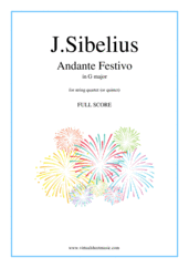 Cover icon of Andante Festivo (f.score) sheet music for string quartet (or quintet) by Jean Sibelius, classical score, intermediate skill level
