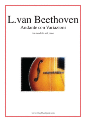 Cover icon of Andante con Variazioni sheet music for mandolin and piano by Ludwig van Beethoven, classical score, intermediate skill level