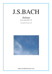 Cover icon of Arioso sheet music for piano solo by Johann Sebastian Bach, classical wedding score, intermediate skill level