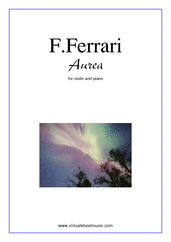 Cover icon of Aurea sheet music for violin and piano by Fabrizio Ferrari, intermediate skill level